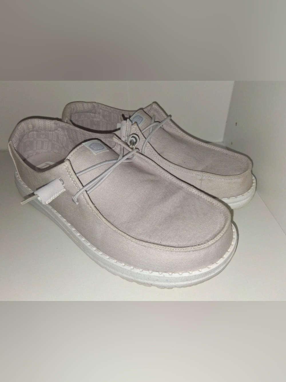 Hey Dude Women’s Lightweight Slip-On Loafers in Light Gray